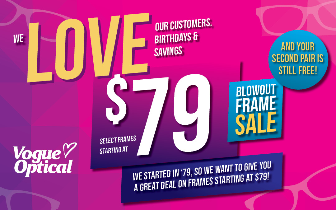 We Love our Customers: $79 Frame Sale!